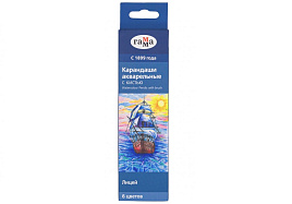 Карандаши цветные 6цв. Гамма 221118_01 акварельные "Лицей", шестигранные, заточен., с кистью, картон. упаковка, европодвес