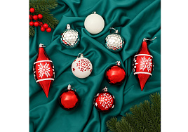 Набор новогодних украшений 9510297 Снежинки ассорти 16шт