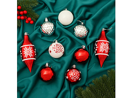 Набор новогодних украшений 9510297 Снежинки ассорти 16шт