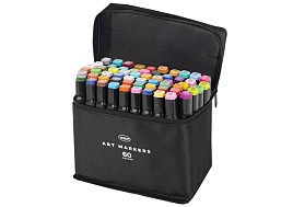 Набор скетчмаркеров 60цв. WBZ 152574 двусторонние, текстильный чехол