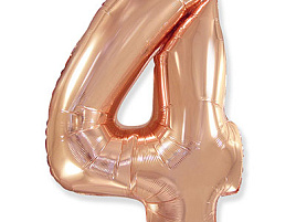 Шар надувной Цифра 4 розовое золото 1207-3252 102см