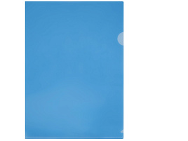 Папка-уголок СТАММ ММ-32259 А4, 150мкм, пластик, прозрачная, синяя
