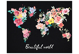 Набор для раскрашивания по номерам ТРИ СОВЫ КХп_48166 на черном холсте "Мир цветов", 40*50, c акриловыми красками и кистями