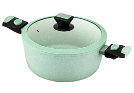 Кастрюля литой алюм. 4л 130052/8728 Зеленый мрамор
