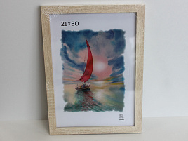 Фоторамка 21*30 дерево МДФ Слон.кость 202