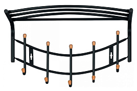 Вешалка настенная Ника-Премиум 4 с полкой черная ВНП4/0159