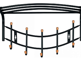 Вешалка настенная Ника-Премиум 4 с полкой черная ВНП4/0159