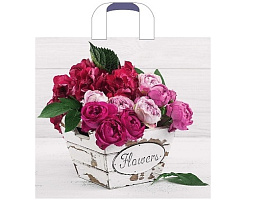 Пакет петля с пласт.ручкой 38*34 Пинк