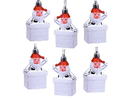 Фигурка Дед Мороз в трубе Набор S1843 6шт