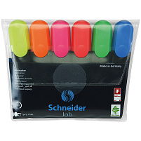 Набор текстмаркеров Schneider 115096 "Job" 6цв., 1-5мм, прозрачный чехол