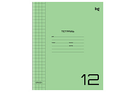 Тетрадь 12л. круп. клетка  Т5ск12_пл 57703 "UniTone. Green", пластиковая прозрачная обложка