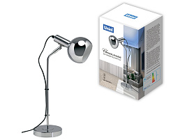 Лампа настольная офисная Uniel UML-B702 E14 SILVER серебро, цоколь - E14 Вт - 40