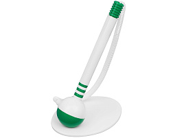 Ручка OfficeSpace TBbu_68718 настольная синяя, 0,7мм, белый корпус, белая подставка, европодвес