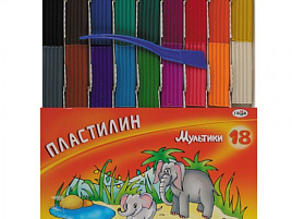 Пластилин 18цв. Мультики 280028/281028 360гр. со стеком