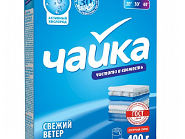 Стиральный порошок Чайка 400г ручной Универсальный.Свежий ветер