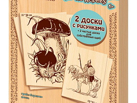 Выжигание в рамке 01815 Грибы-боровики/Витязь 4шт (А4+А5)