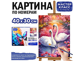 Картина для раскрашивания 30*40 MKR4030-135 Лебеди, по номерам