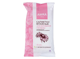 Влажные салфетки AMRA 15шт.д.интим.гигиены М