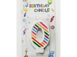 Свеча-цифра "0" ЧО2004/0 полоска