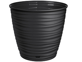 Кашпо цветочное 2,6л Saffron 0230/3824 черное с поддоном