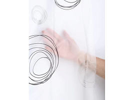 Шторка для ванной 180*180 ПЕВА Элика-4 белая 507591/Y4-11173