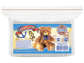 Ватные палочки TeddyLand 200шт полиэт.2155
