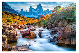 Алмазная мозаика 30*40 НД-0393 Река у горы Фицрой, с подрамником