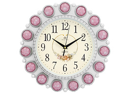 Часы настенные Atlantis 35*35 TLD-6999E розовые украшения