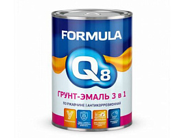 Эмаль-грунт 3в1 шоколадная 0,8кг по ржавчине FORMULA Q8 0777