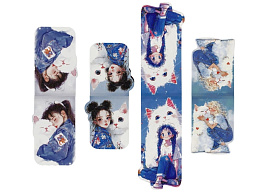 Закладки магнит. д/книг MESHU MS_66069 "Be happy", 4шт., матовая ламинация