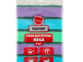 Губка для посуды Textop Мега 5шт.Т-0664