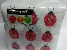 Салфетки 100л. Bouguet Elegant Божья коровка