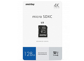 Карта памяти micro SDXC 128GB Smartbuy U3 V30 A1+адаптер 4675