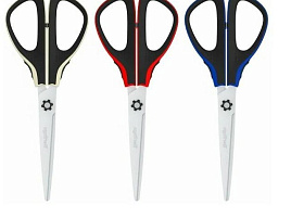 Ножницы 19см. Berlingo DNn_19035 "Easycut 300", ассорти, мягкие вставки, европодвес