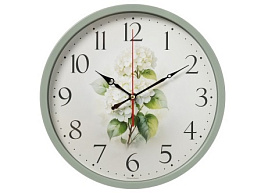 Часы настенные "21 Век" 30*30 3027-047 Гортензия оливковый круг
