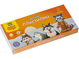 Пластилин 6цв. Енот на Аляске ДП_10232 90г, со стеком, картон