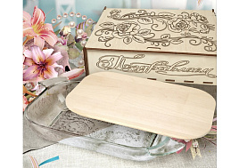 Шубница 103-407 L2/3449 стекло Цветок "Поздравляем" 300*160*50мм в/уп