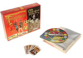 Набор игр 0315 2в1 Нескучные игры "Твистер + Мафия", с рулеткой, 17 карточек