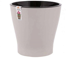 Кашпо цветочное 5л Лея М7939 бежевый двойное