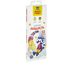 Краски 12цв. Мульти-Пульти АК_43562 Енот в сказке медовая, без кисти, картон, европодвес