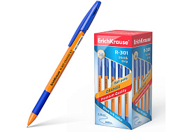 Ручка Erich Krause 39533 "R-301 Orange", черная, 0,7мм, грип