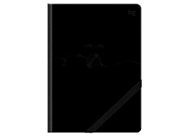 Записная книжка 80л. BG NB6h 93490 "Тонкая грань", А6, кожзам, фактурное тиснение, с резинкой, черный