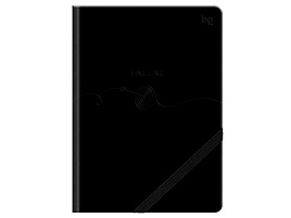 Записная книжка 80л. BG NB6h 93490 "Тонкая грань", А6, кожзам, фактурное тиснение, с резинкой, черный