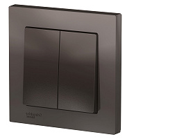 Выключатель 2 кл. AtlasDesign 10АХ в сборе мокко ATN000652