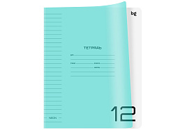 Тетрадь 12л. линия  Т5ск12_пл 08904 "UniTone. Neon", пластиковая обложка, неон голубой