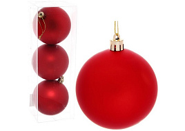 Набор шаров 8см 183-923 Матовый красный 3шт