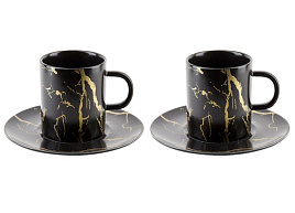 Сервиз чайный 4пр 0880081 Черный мрамор в/уп