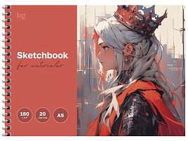 Скетчбук BG СА520гр_61988 20л. А5 для акварели "Титул", на гребне, глянцевая ламинация, 180г/м2