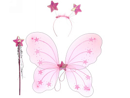 Карнавальный набор 770-0240 Фея звезд, розовый (крылья, ободок, палочка)