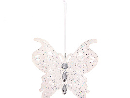 Подвеска пластик Сказочая бабочка белая 916-0115